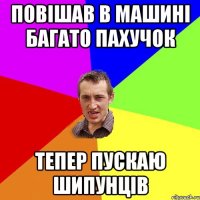 Повішав в машині багато пахучок тепер пускаю шипунців