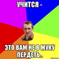 Учится - это вам не в муку пердеть..