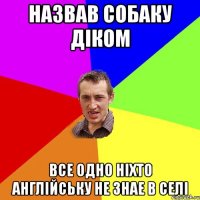 назвав собаку Дiком все одно нiхто англiйську не знае в селi