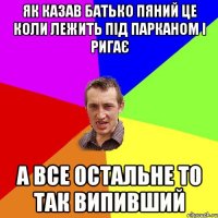 як казав батько пяний це коли лежить під парканом і ригає а все остальне то так випивший