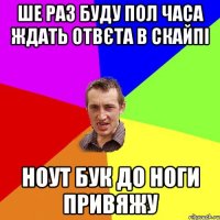 ШЕ РАЗ БУДУ ПОЛ ЧАСА ЖДАТЬ ОТВЄТА В СКАЙПІ НОУТ БУК ДО НОГИ ПРИВЯЖУ