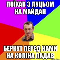 поїхав з Луцьом на майдан беркут перед нами на коліна падав