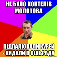 Не було коктелів молотова Підпалювали курей - кидали в сільраду