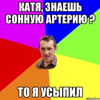 Катя, знаешь сонную артерию ? То я усыпил