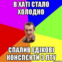 В ХАТІ СТАЛО ХОЛОДНО СПАЛИВ ЕДІКОВІ КОНСПЄКТИ З ПТУ