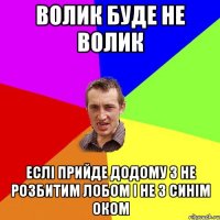 Волик буде не Волик еслі прийде додому з не розбитим лобом і не з синім оком