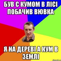 БУВ С КУМОМ В ЛІСІ ПОБАЧИВ ВЮВКА Я НА ДЕРЕВІ А КУМ В ЗЕМЛІ