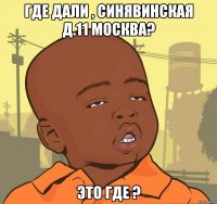 где дали , Синявинская д.11 Москва? это где ?