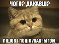 Чого? дакаєш? Пiшов i поцiлував! БIГОМ.