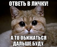 ОТВЕТЬ В ЛИЧКУ! А то обижаться дальше буду.