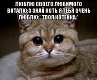 Люблю своего любимого Виталю:3 Знай коть я тебя очень люблю:* Твоя котейка:* 