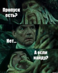 Пропуск есть? Нет... А если найду?