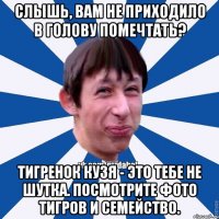 Слышь, вам не приходило в голову помечтать? Тигренок Кузя - это тебе не шутка. Посмотрите фото тигров и семейство.