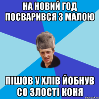 На новий год посварився з малою пішов у хлів йобнув со злості коня