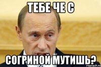 тебе че с согриной мутишь?