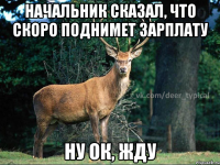 начальник сказал, что скоро поднимет зарплату ну ок, жду
