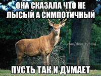 она сказала что не лысый а симпотичный пусть так и думает