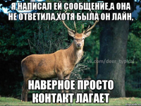 Я написал ей сообщение,а она не ответила,хотя была он лайн, наверное просто контакт лагает