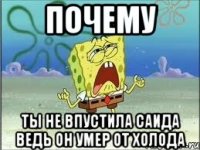 Почему ты не впустила саида ведь он умер от холода