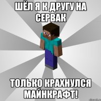 Шёл я к другу на сервак Только крахнулся майнкрафт!