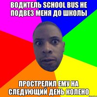 Водитель School bus не подвез меня до школы прострелил ему на следующий день колено