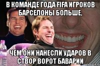 В команде года FIFA игроков Барселоны больше, чем они нанесли ударов в створ ворот Баварии