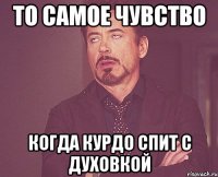 то самое чувство когда Курдо спит с духовкой