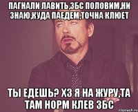 пагнали лавить,збс половим,ни знаю,куда паедем,точна клюет ты едешь? хз я на журу,та там норм клев збс