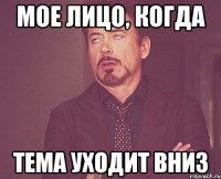 Мое лицо, когда тема уходит вниз