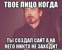 Твое лицо когда ты создал сайт а на него никто не заходит