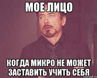 мое лицо когда микро не может заставить учить себя