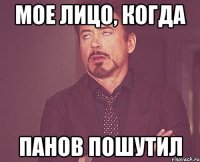 мое лицо, когда Панов пошутил