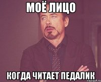 Моё лицо когда читает Педалик