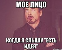 мое лицо когда я слышу "есть идея"