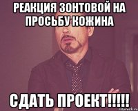 Реакция Зонтовой на просьбу кожина сдать проект!!!!!