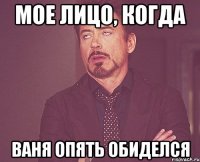 Мое лицо, когда Ваня опять обиделся