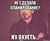 Не сделала планирование? ну охуеть...