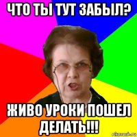 Что ты тут забыл? ЖИВО УРОКИ ПОШЕЛ ДЕЛАТЬ!!!