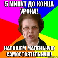 5 минут до конца урока! Напишем маленькую самостоятельную!