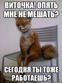 Виточка! Опять мне не мешать? Сегодня ты тоже работаешь?