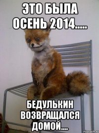 ЭТО БЫЛА ОСЕНЬ 2014..... БЕДУЛЬКИН ВОЗВРАЩАЛСЯ ДОМОЙ....