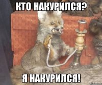 Кто накурился? Я накурился!