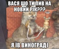 Вася шо ти пив на новий рік??? Я їв виноград)