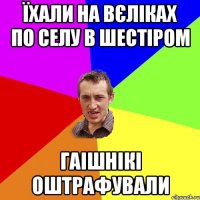 їхали на вєліках по селу в шестіром гаішнікі оштрафували