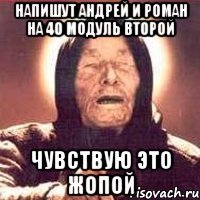 Напишут Андрей и Роман на 40 модуль второй чувствую это жопой