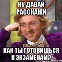 ну давай расскажи как ты готовишься к экзаменам?