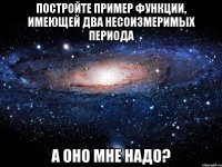 Постройте пример функции, имеющей два несоизмеримых периода А оно мне надо?