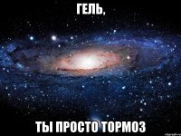 ГЕЛЬ, ТЫ ПРОСТО ТОРМОЗ