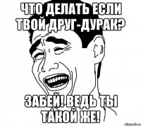 ЧТО ДЕЛАТЬ ЕСЛИ ТВОЙ ДРУГ-ДУРАК? ЗАБЕЙ! ВЕДЬ ТЫ ТАКОЙ ЖЕ!