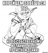 корейцем зовёшься ты не по собственному желанию но по происхождению